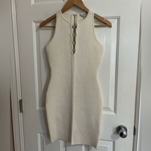 Guess by Marciano white SL Mirage lace up dress